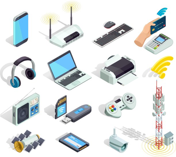 无线技术设备等距图标设置图片下载