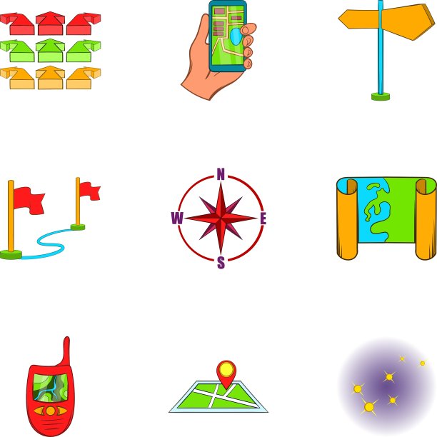 找到方式图标设置卡通风格图片下载