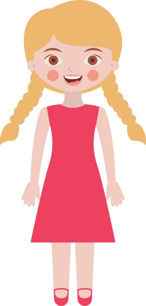 梳着辫子，穿着衣服的金发女孩图片下载