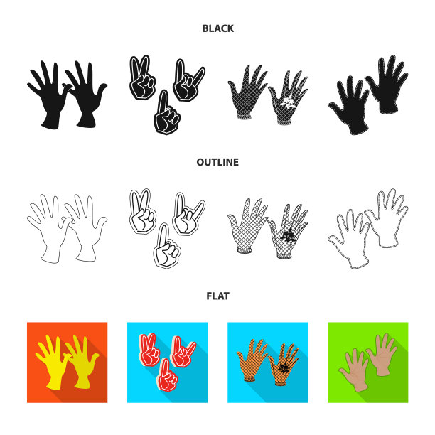 孤立对象剪影和安全图标设置图片下载