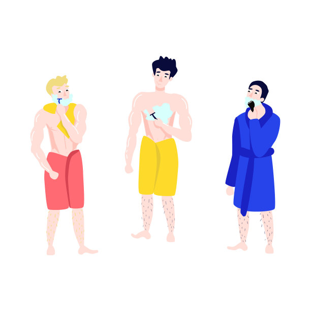 平男人在毛巾浴衣脱毛集图片下载