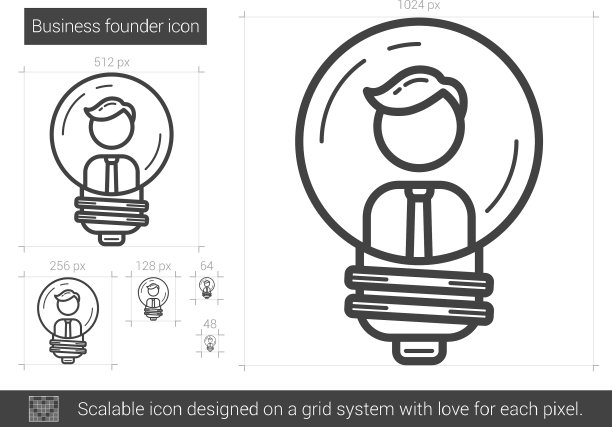 企业创始人线图标图片下载