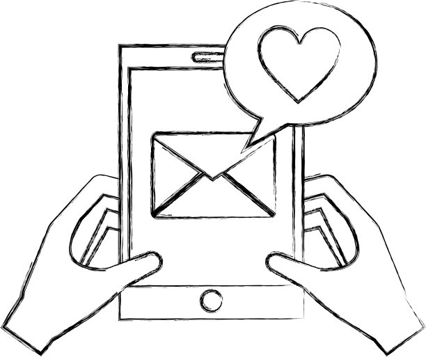 用智能手机发电子邮件传递爱情图片下载