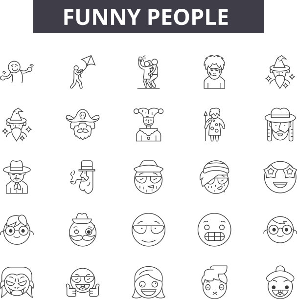 有趣的人排列图标用于网页和手机设计图片下载