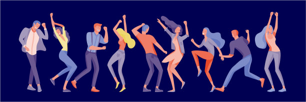 跳跃角色以各种姿势群年轻图片下载