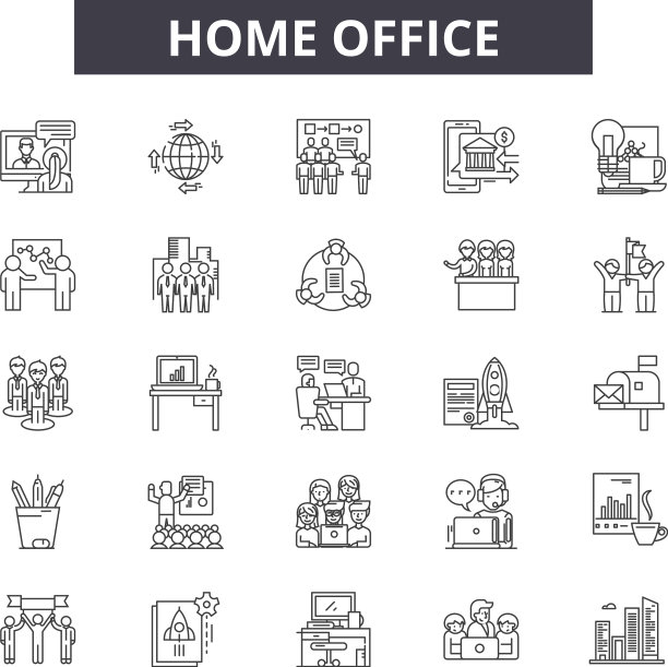 家庭办公系列图标为网页和移动设计图片下载