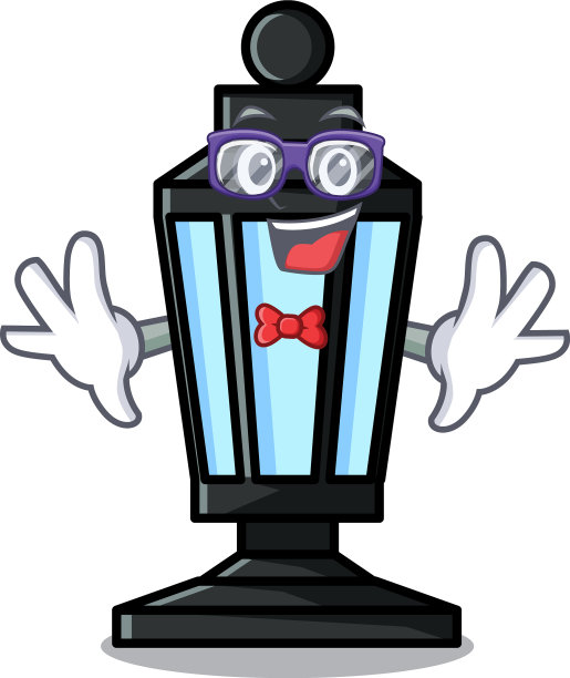 极客街灯人物卡通图片下载