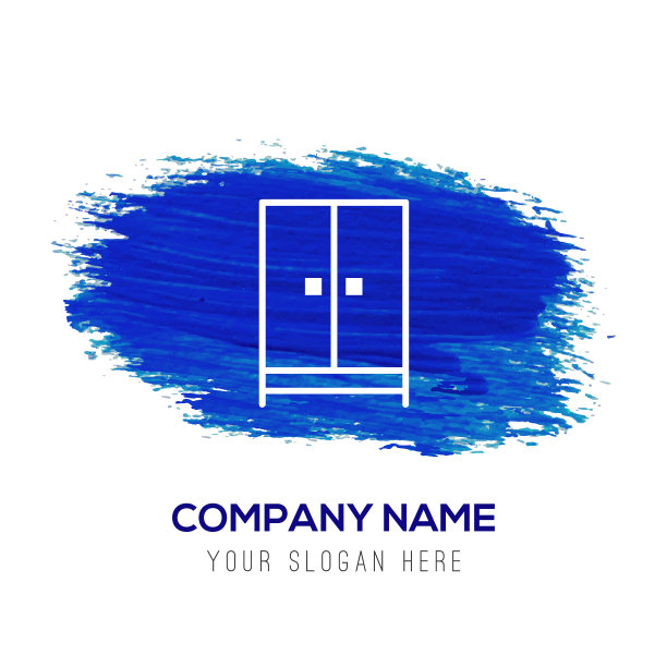 橱柜衣柜图标-蓝色水彩图片下载