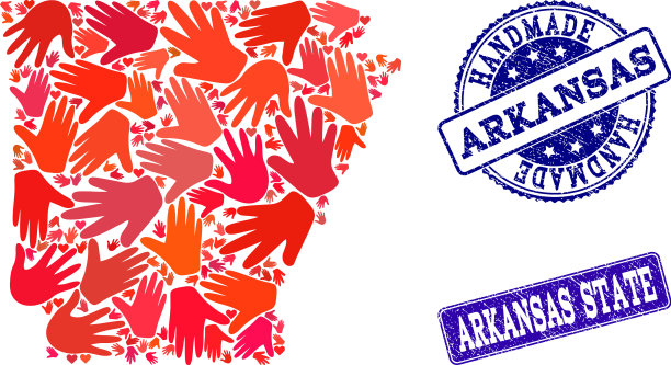 手工制作的阿肯色州地图图片下载