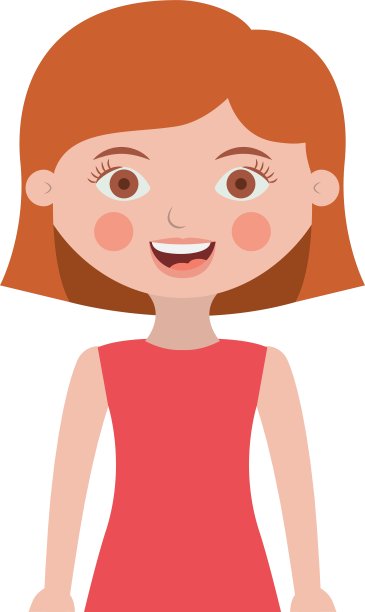 半身体可爱的女孩短发图片下载