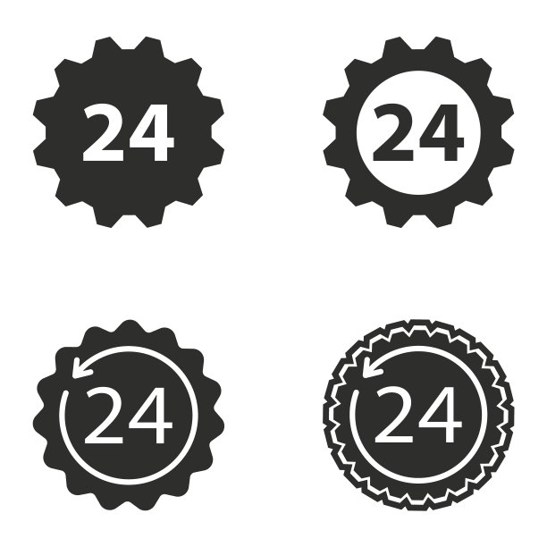 24小时服务图标集图片下载