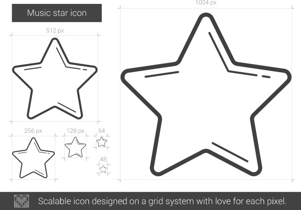 音乐明星线图标图片下载