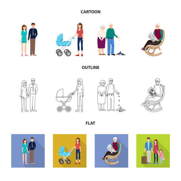 人物和化身符号集的设计图片下载