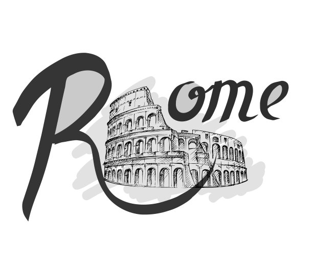 竞技场素描手绘字母罗马图片下载
