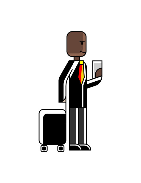 一个非洲人，手里拿着旅行袋和票图片下载