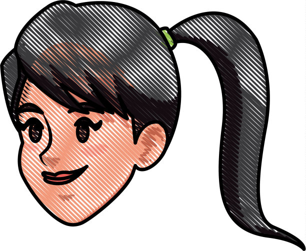 画脸女孩马尾辫的女性人物形象图片下载