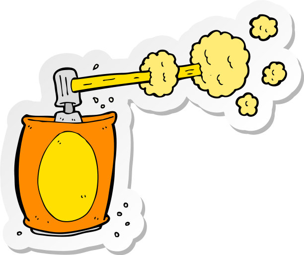 卡通喷雾罐贴纸图片下载