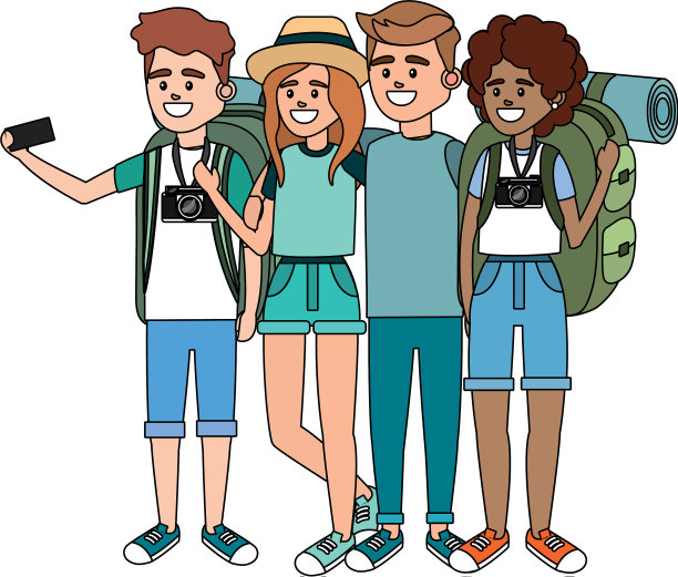 旅游人漫画图片下载