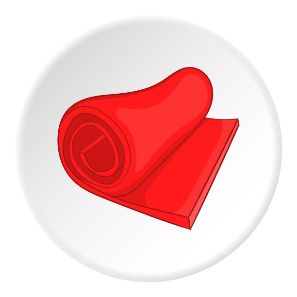 瑜伽垫图标卡通风格图片下载