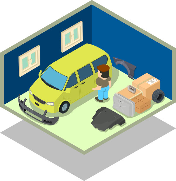 仓库概念旗帜等距风格图片下载