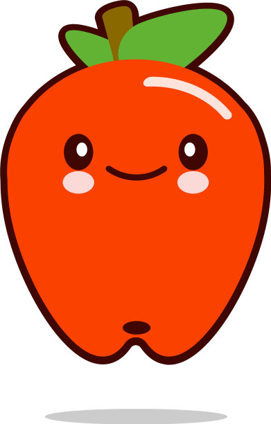 苹果水果卡通人物图标卡哇伊扁平图片下载