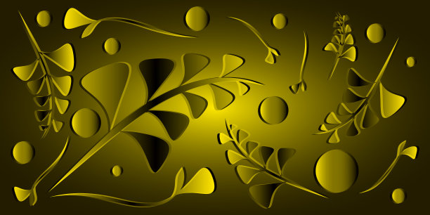 金黄色的黑色植物和藏红花草的图案图片下载