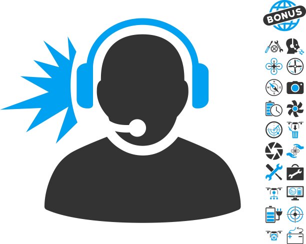 无人机操作员耳机信号图标图片下载