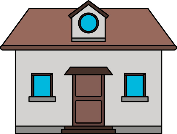 色彩缤纷的卡通形象立面舒适的房子图片下载