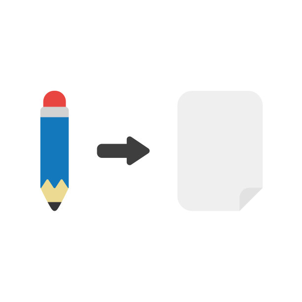 图标概念的铅笔与空白纸图片下载