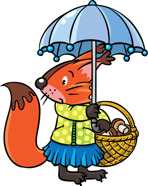 带伞的小松鼠图片下载