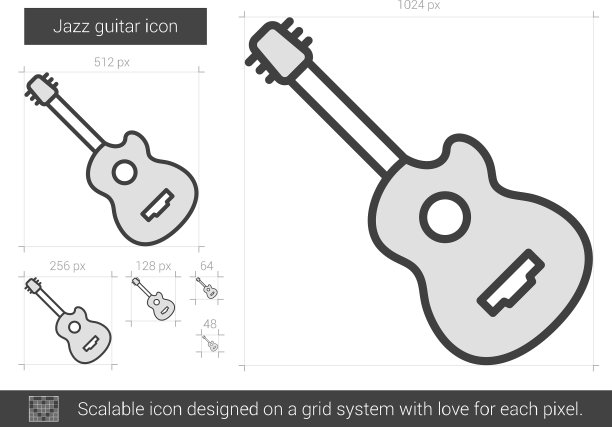 爵士吉他线图标图片下载