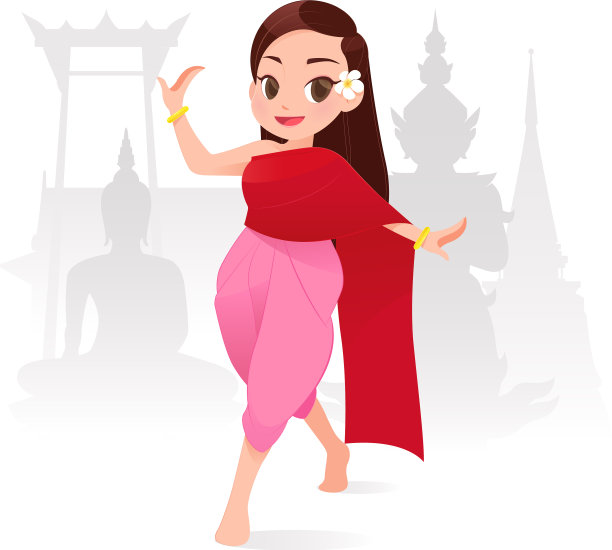 美丽的泰国妇女传统舞蹈图片下载
