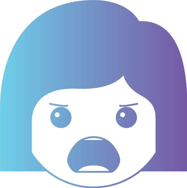 卡通女人愤怒的头卡哇伊性格图片下载