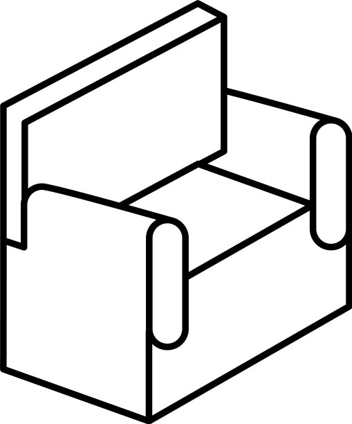 沙发等距孤立图标图片下载