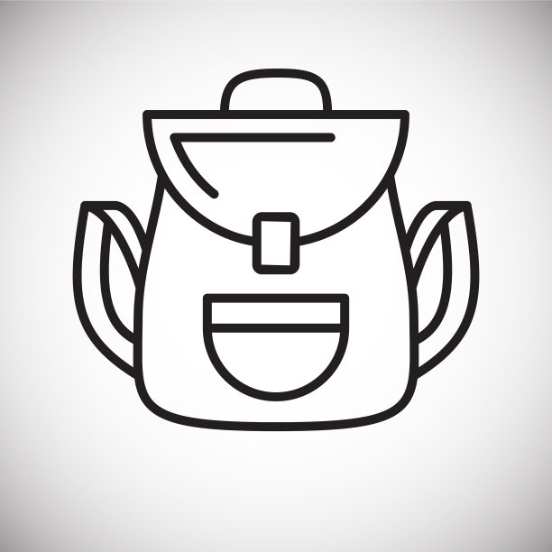 双肩包线图标的图形和网页设计图片下载