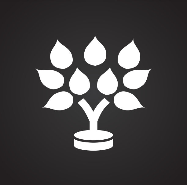 在图形和网页的黑色背景上增长图标图片下载