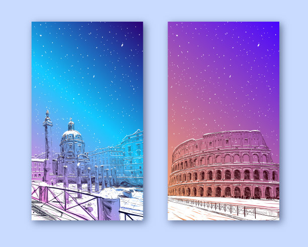 时髦的封面模板，意大利罗马大体育馆图片下载