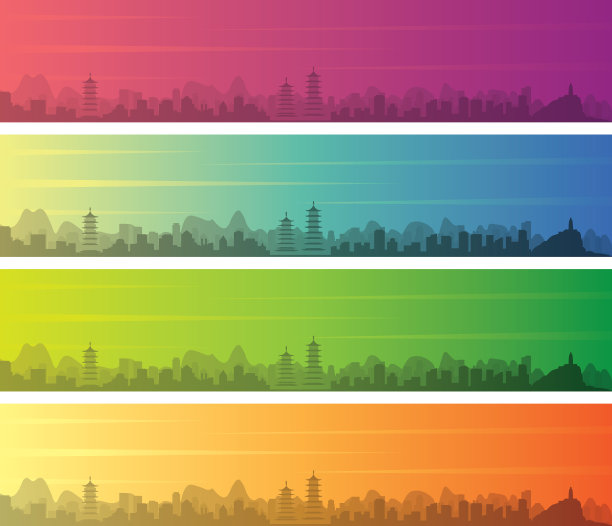 桂林多色渐变天际旗图片下载