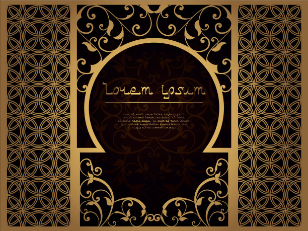 阿拉伯花框激光切割页模板图片下载