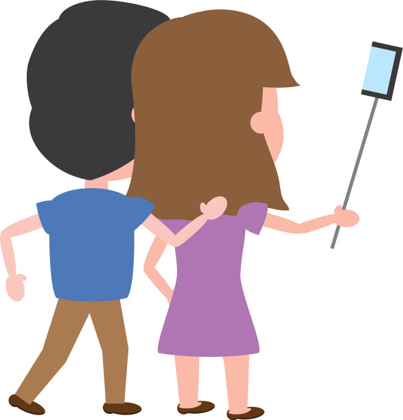 后视图情侣自拍图片下载