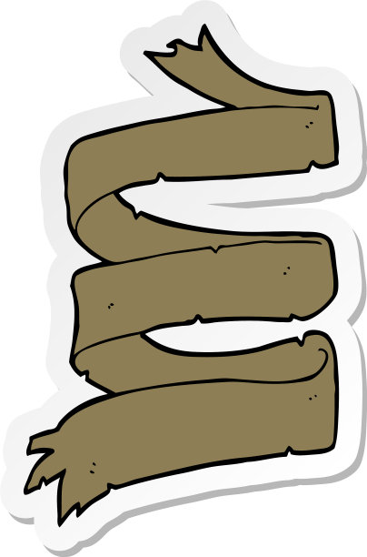 一个卡通旧卷轴的贴纸图片下载