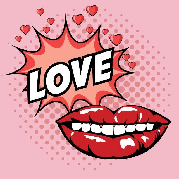 爱爆嘴的波普艺术设计图片下载