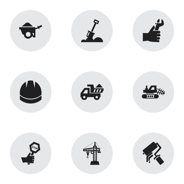 一组9可编辑的结构图标包括图片下载