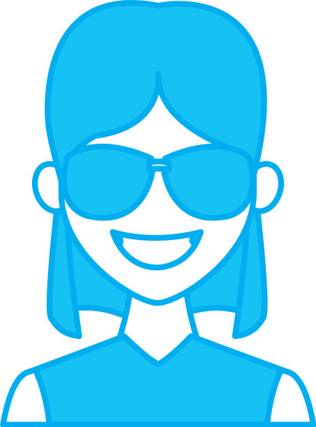 年轻时尚的女人与太阳镜卡通图片下载