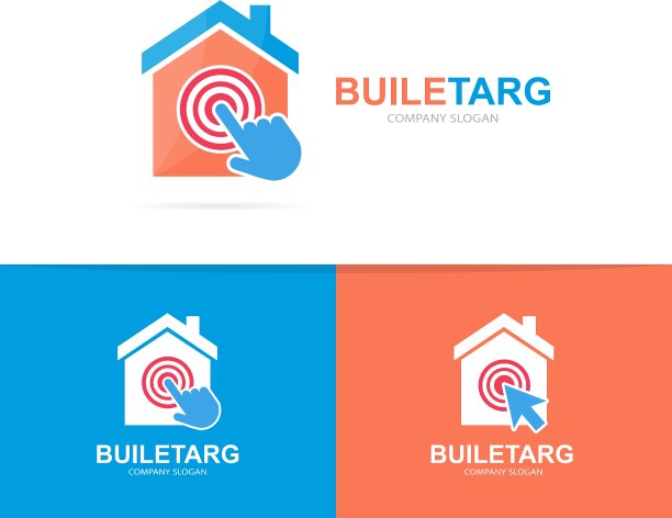 房屋与点击组合Logo图片下载