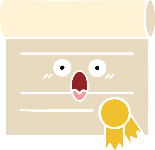 单色复古卡通证书图片下载