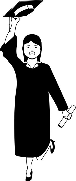 孤独快乐的毕业女子图片下载
