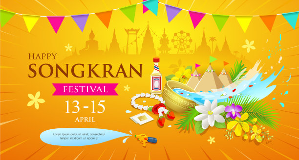 泰国泼水节快乐图片下载