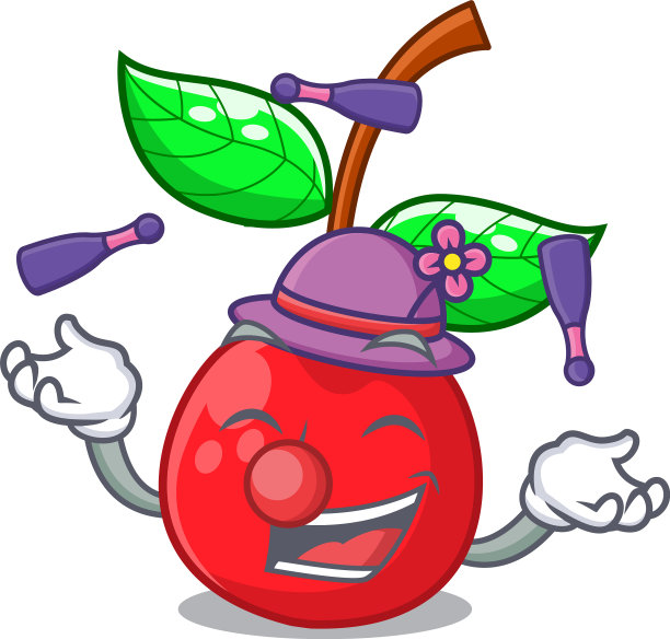 与卡通隔绝的樱桃杂耍图片下载