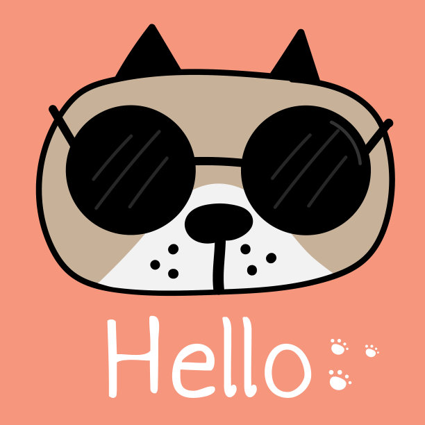 可爱的狗说你好图片下载